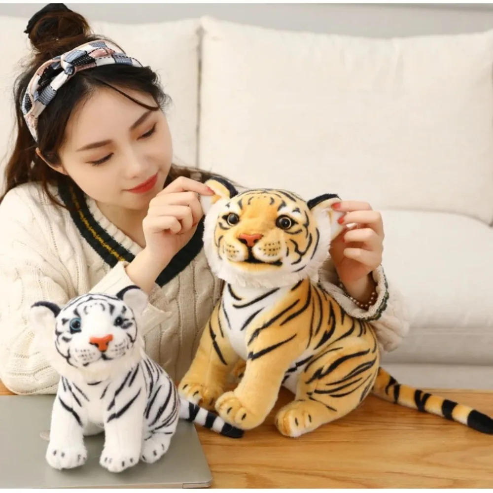 Soft Simulation Baby Tiger Plush Toy Plush Tiger Wild Animal Tiger Plush Doll Dolls White Yellow Simulation Tiger Stuffed Toy