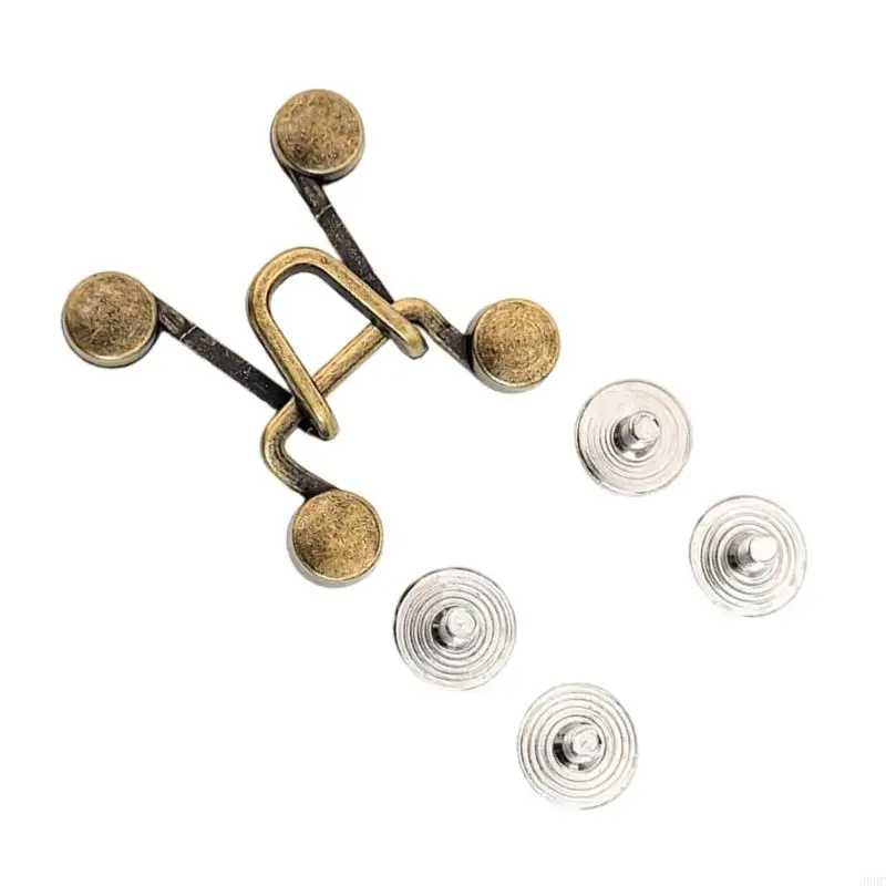 39BC Tighten Waist Button Pin Buttons Alloy Adjustable Adjustable Waist Buckle for Women Girls Tighten Waist Jeans Button