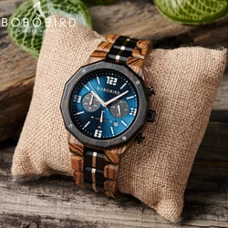 BOBOBIRD Luxury Mens Watches Wooden Farmhouse Oak Tree Date Display Quartz wristwatch Fashion 3AT Waterproof Relogio Masculino