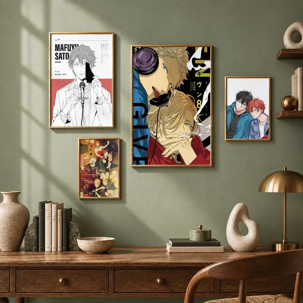 Romantic Anime G-GivenS Poster HD Self-Adhesive No Residue After Removal Ideal for All Kinds of Wall Decor