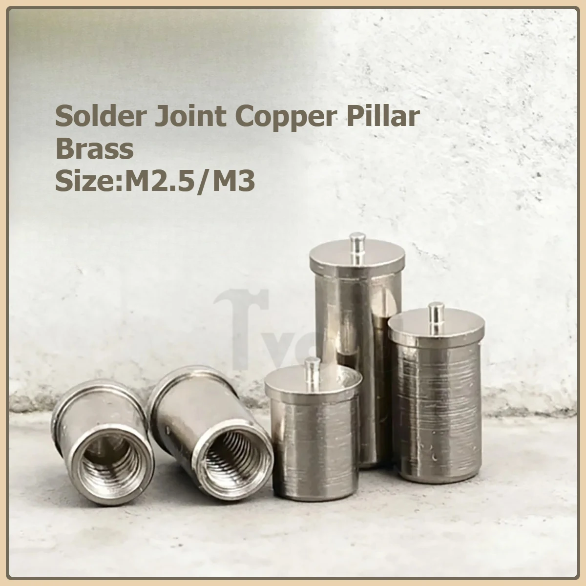 M2.5/M3 Copper Tin Plated Solder Joint Positioning Column PCB Solder Pin Fixing Column Circuit Board Support Fastener