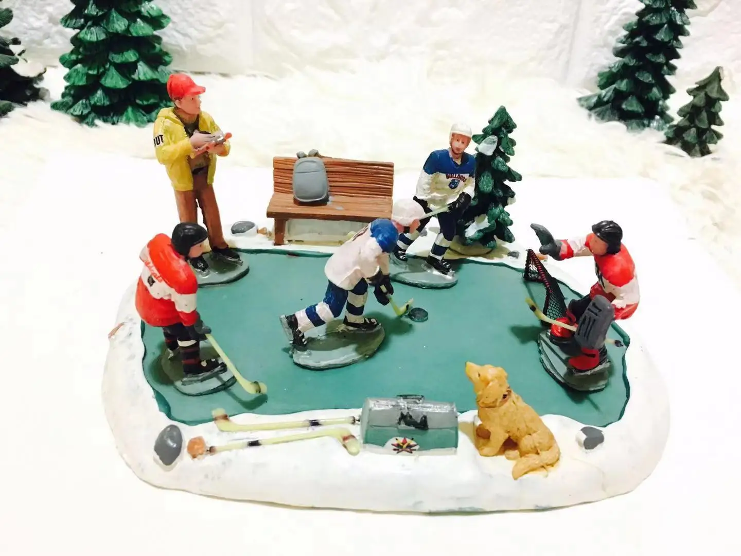 resin figure mental psychological sand table game box court therapy boys playing  hockey