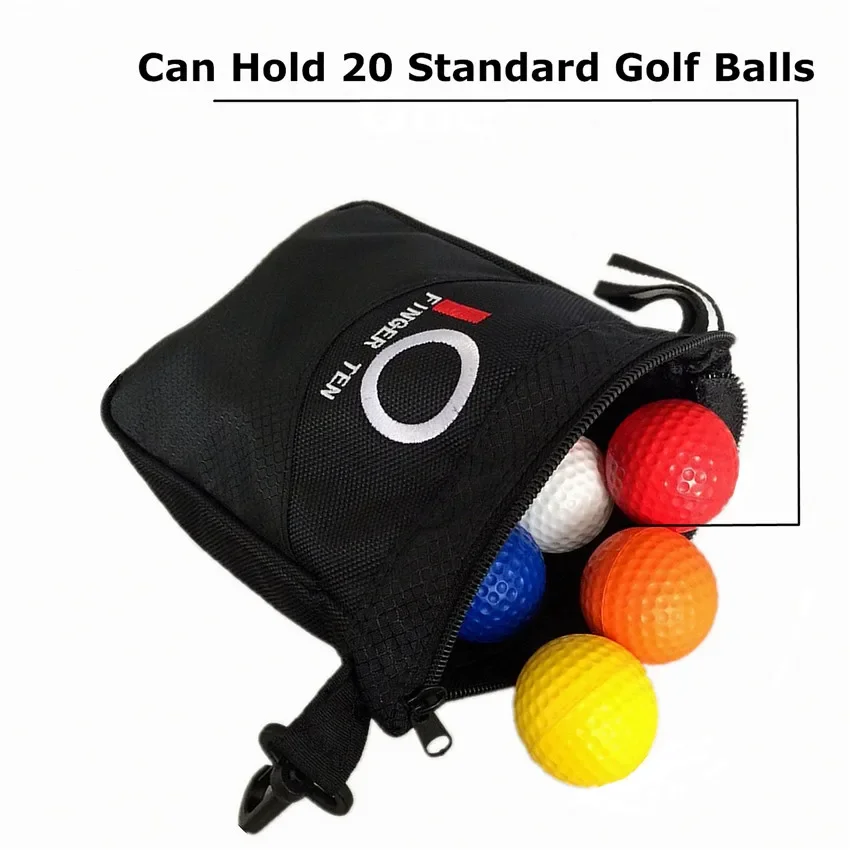 New Durable Large Golf Pouch Bag for Men Women Zipper Storage Bags Hold 20 PU Balls USA UK EAGLE Black Style Drop Shipping