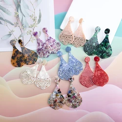 Fashion Water drop Dangle earring Colorful Acetate jewelry Tortoiseshell Women's earrings Flamenco Accessories Trendy Party New