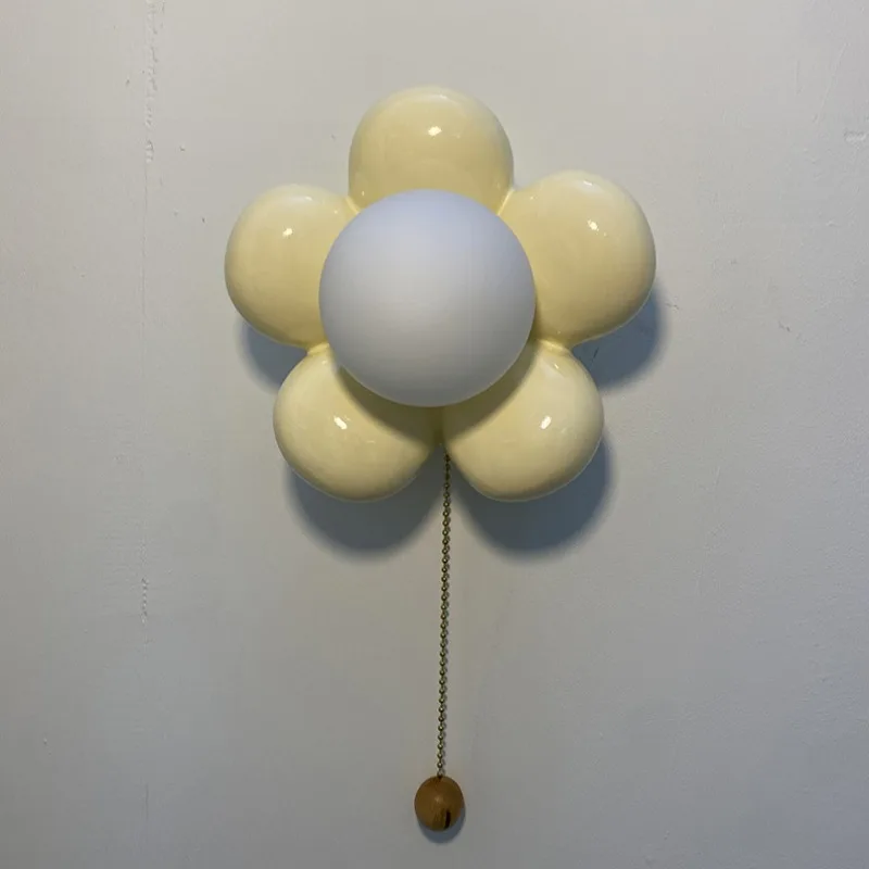 

Simple and Creative Cream Wind Flower Decoration Lamps Romantic and Warm Bedroom Bedside Light Corridor Aisle Ceiling Light