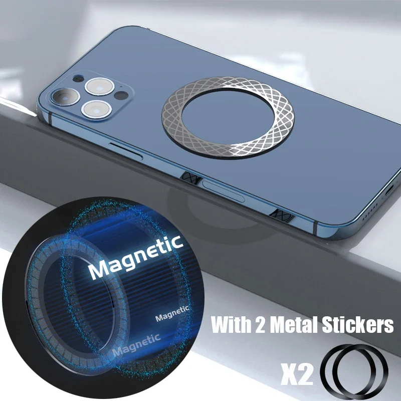 

Магнитная металлическая пластина кольцо для Magsafe Беспроводное зарядное устройство железный лист стикер магнитный автомобильный держатель для телефона для Apple iPhone 15 14 13 12