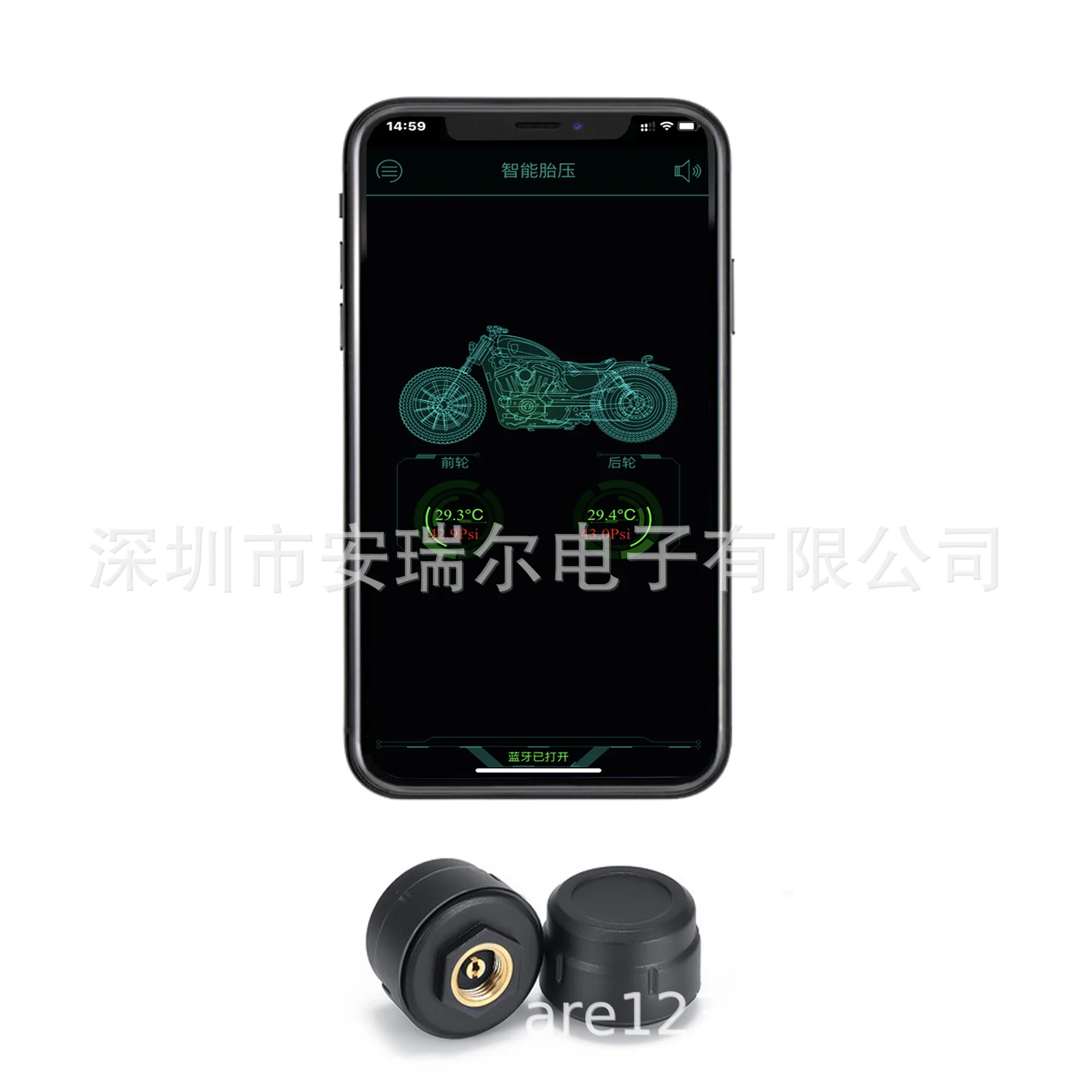 

Bluetooth Tire Pressure Monitor Motorcycle Tire Pressure Monitor Bluetooth Car Tire Pressure TPMS Wireless Tire PressureDetector