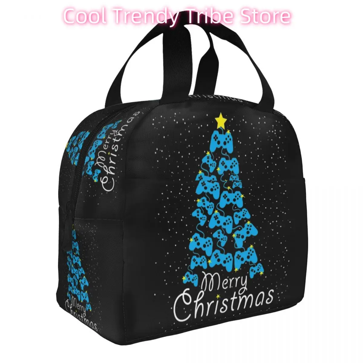 Christmas Video Game Controller Insulated Lunch Bags Thermal Bag Meal Container Large Tote Lunch Box Bento Pouch School Travel
