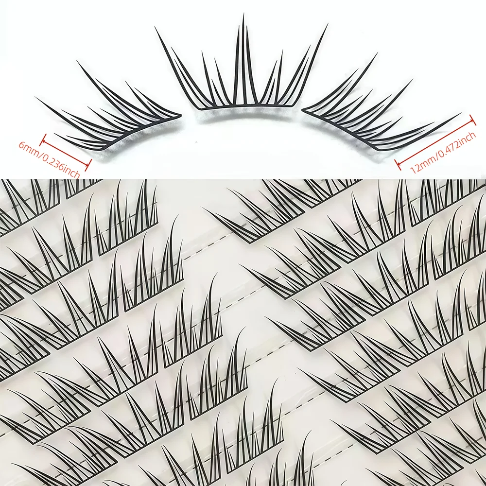 Libro de pestañas de lágrimas azules de gran capacidad para principiantes, 32 filas, simulación natural, un solo grupo, rizador, hoja pequeña y delgada, párpado segmentado