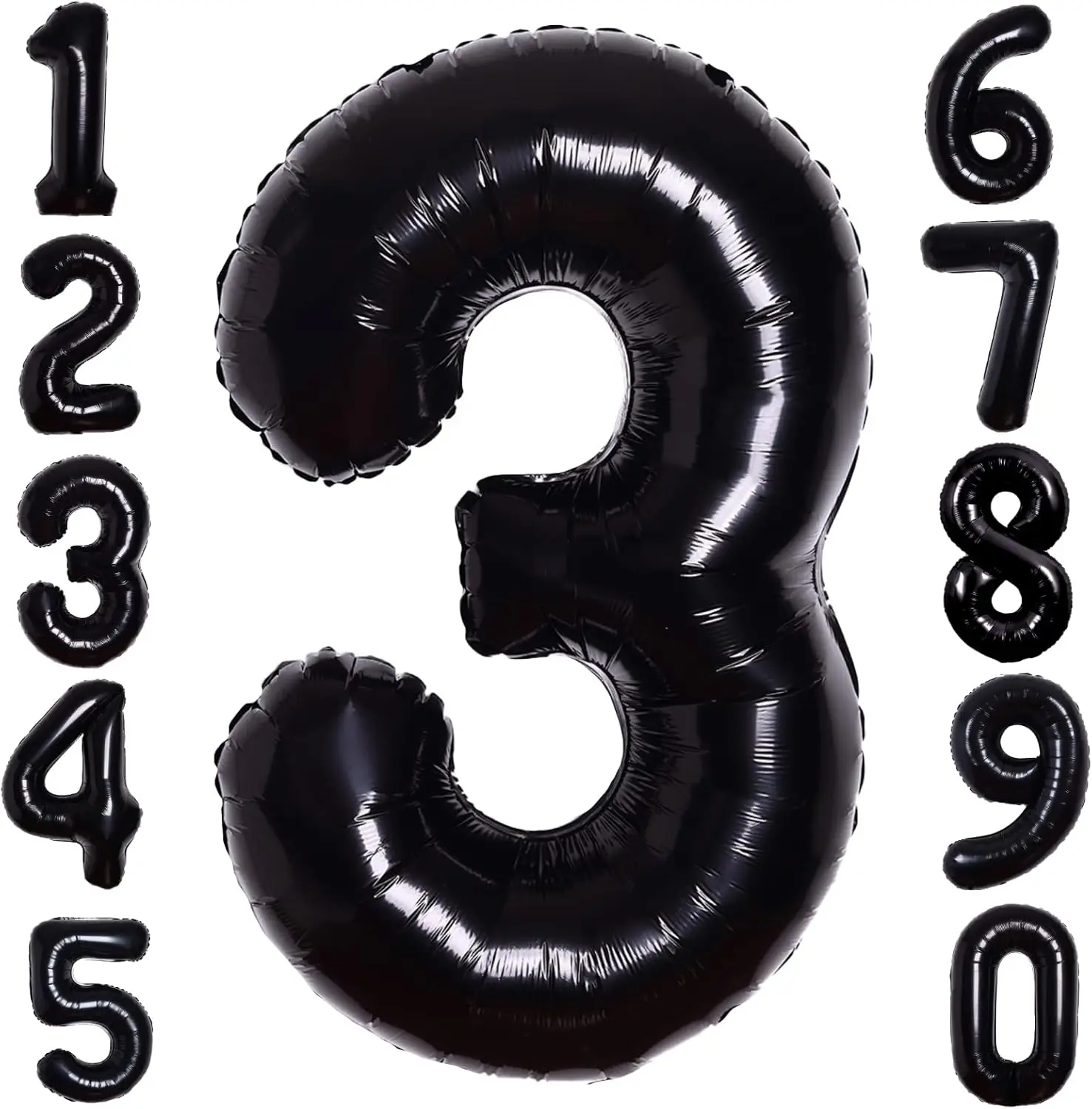 32 Zoll Schwarze Zahlen-Folienballons 0-100 für Erwachsene und Kinder, Geburtstagsfeier, Jubiläum, DIY-Party, Fotohintergrund, Ballonzubehör