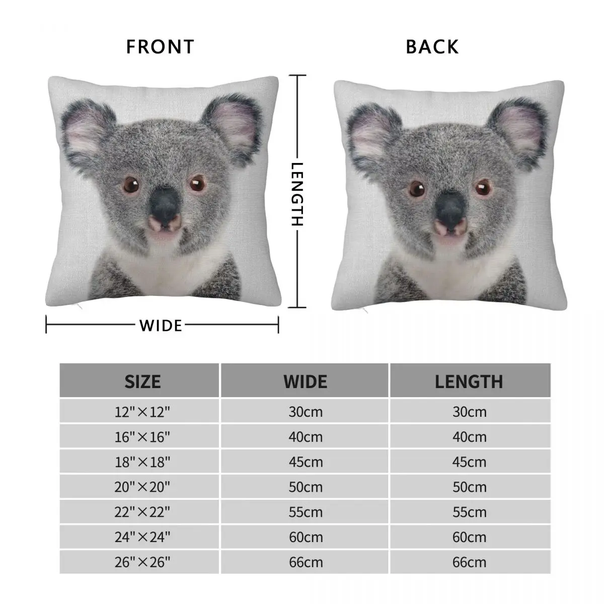 Baby Koala Colorful Square Pillowcase Polyester Linen Velvet Creative Decorative Throw Pillow Case Room Cushion Cover Wholesale