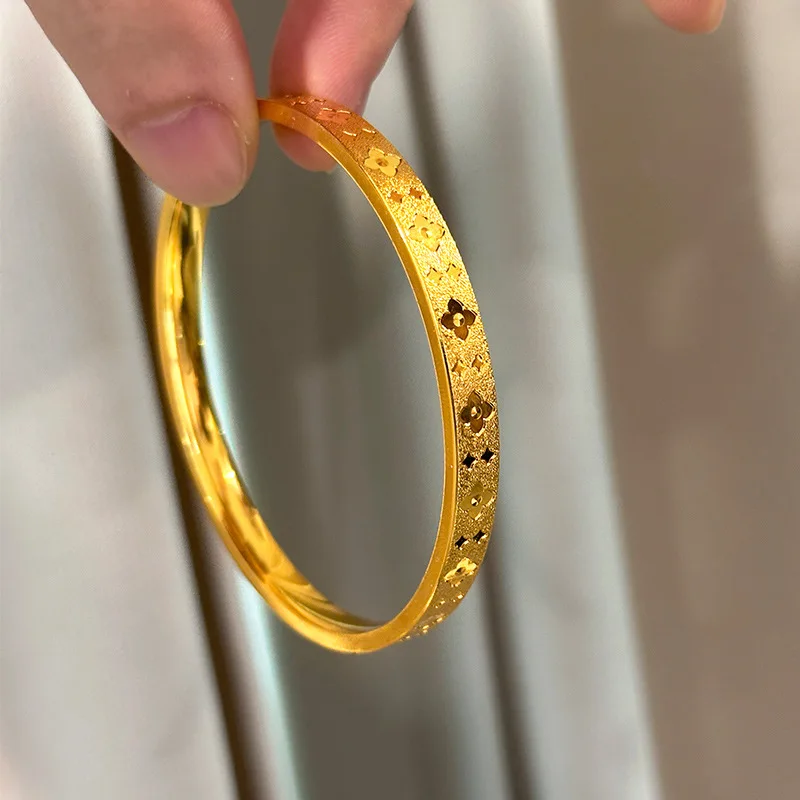 Unique Gentle Light Luxury Starry Bangle For Women 24K Gold AU999 own distinctive dreamy minimalist fashion temperament