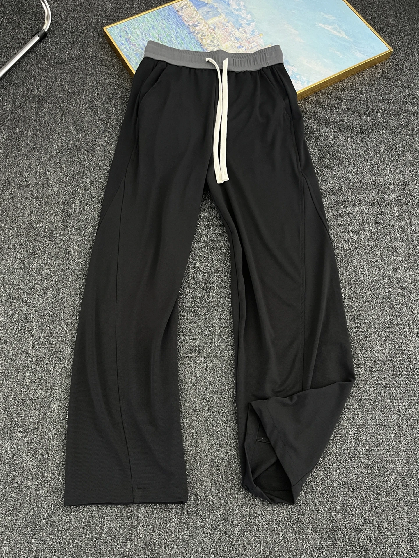 

Мужские летние тонкие брюки Bla Ice Silk Quick Dry с широкими штанинами, прямые, длинные, повседневные, модные