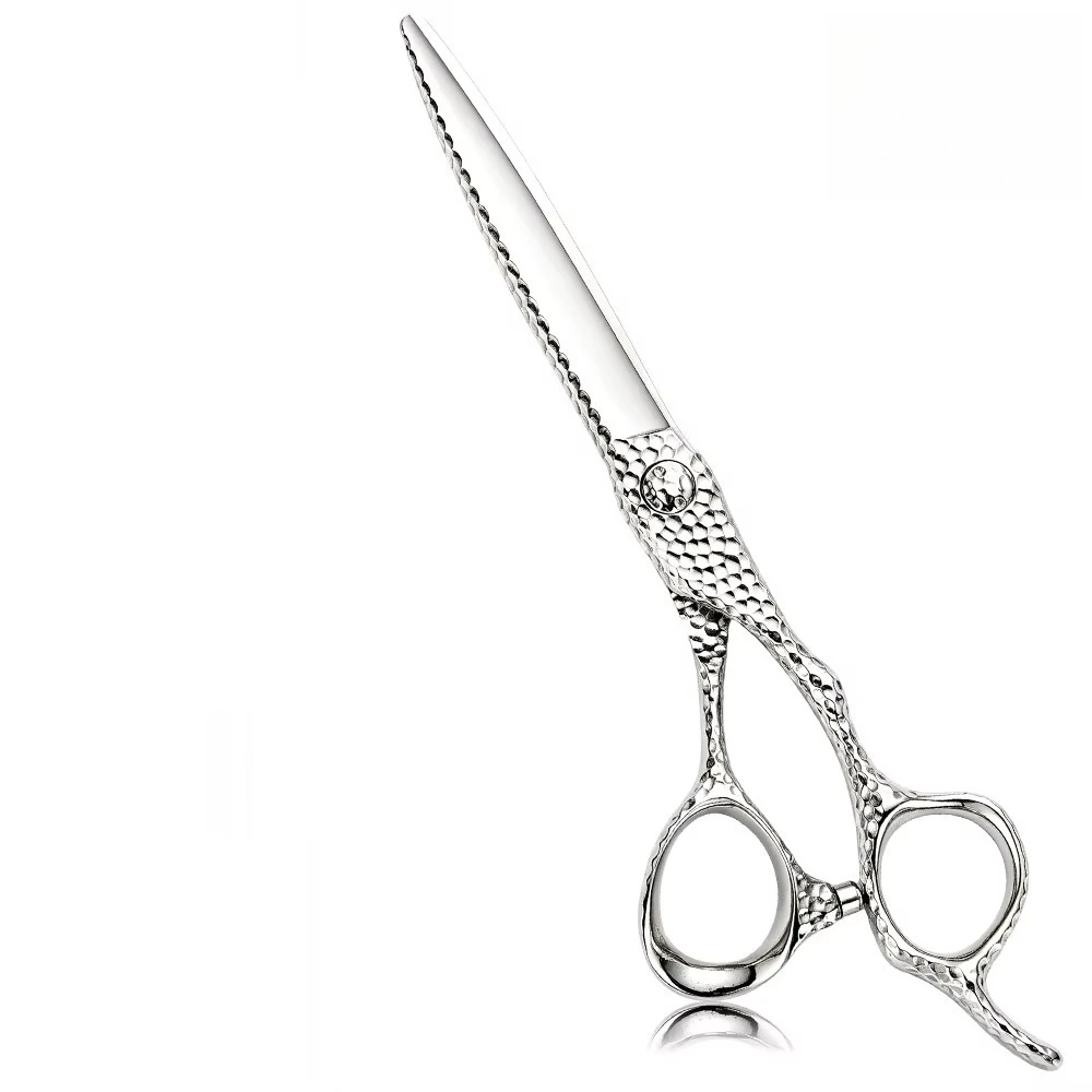 Silver 6.3 Inch ATS314 Cobalt Barber Scissors Professional Hair Cutting Shears for Men Fade Cut Offset Handle Salon Use