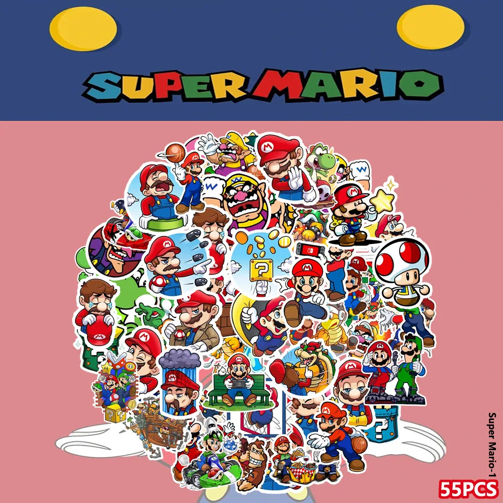 

55 шт., наклейки с героями мультфильмов, сделай сам, чашка для воды, справочник, гитара, украшения для мобильного телефона, наклейки