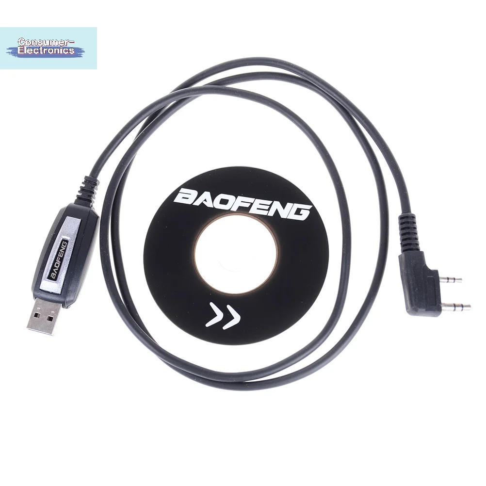 【1Set USB 2Pin Programing Cable With Software CD For UV-5R BF-888S Radios】