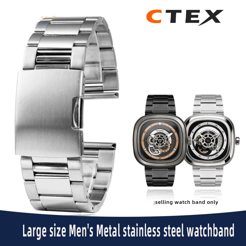 

Large size Men's Metal stainless steel watchband For friday Q2/03/M2/M021 T2 diesel POlice Wrist watch strap 26mm 28mm