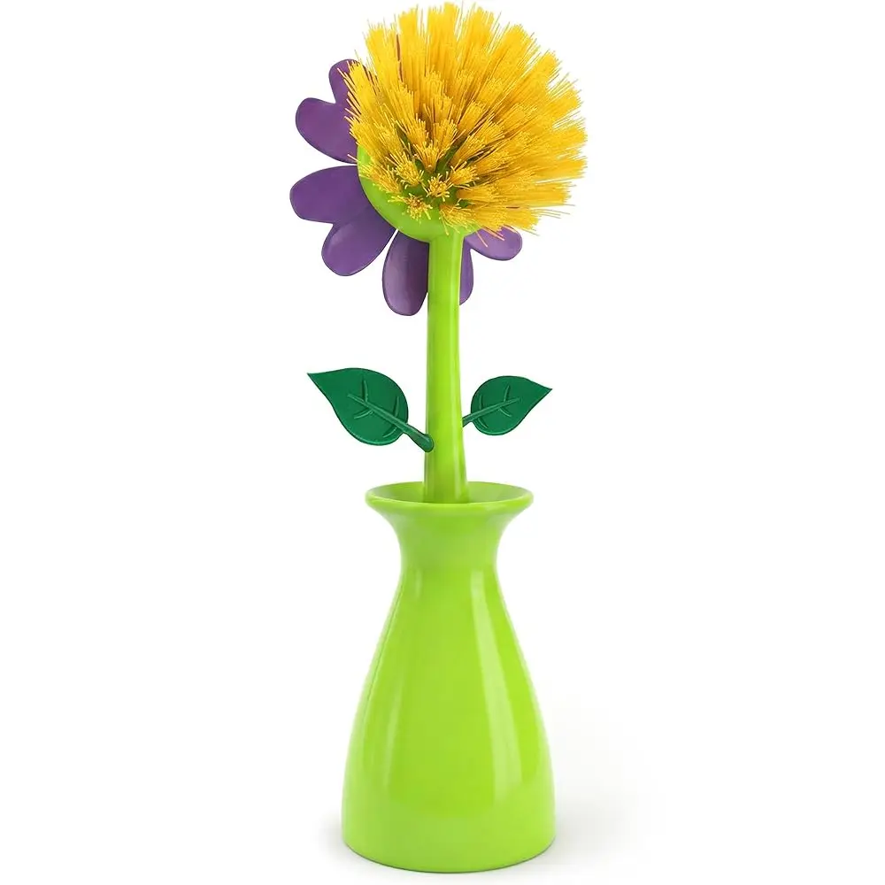 

Милая щетка для мытья посуды с подставкой – «Маргаритка в вазе» освежает зону раковины, при этом удобно держать кухонную щетку для мытья посуды под рукой – Забавный подарок