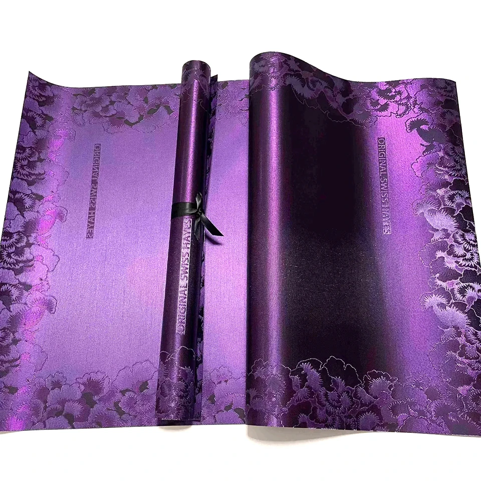 

Classic Sego Gele Hayes Headtie 2Pcs Set, Purple African 3D Embroidery Headwrap, Elegant Wedding & Party, Assorted Colors TX-2-3