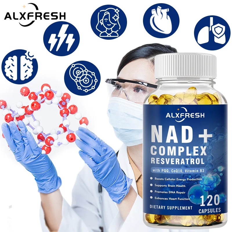 Alxfresh NAD Capsules Support Promote Metabolic Health Protect Nerve Function and Cell Energy Production Antioxidant Anti-aging