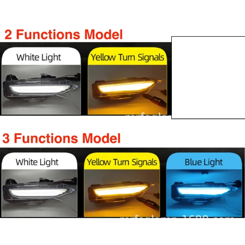 For Infiniti Q50 2014-2021 Front Bumper Sequential V2 RGB Daytime Running Light Yellow Signal and Iceblue Driving lk