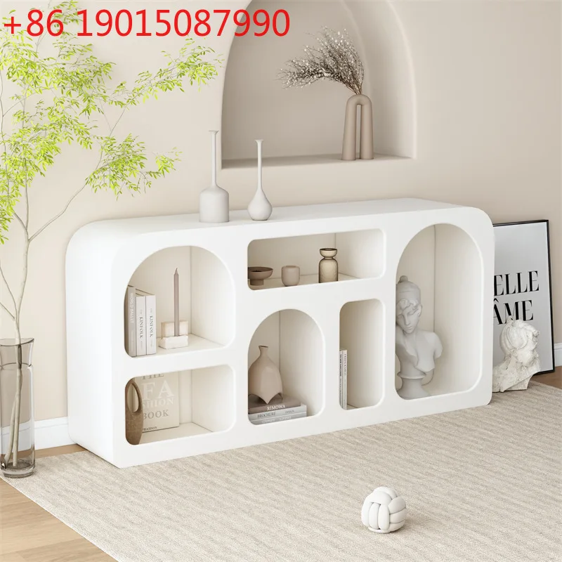 

Living Room Shelf Floor-to-ceiling Display Cabinet White Product Display Cabinet French Bookcase Small Arch