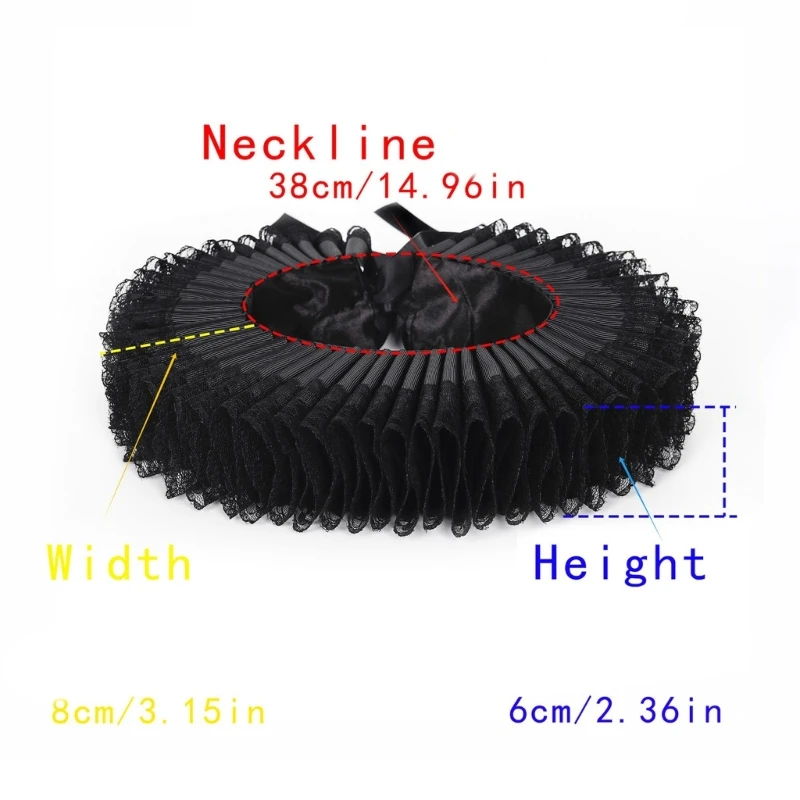 調節可能なエリザベスカラーゴシックファッション首輪エレガントなビクトリア朝の首輪ファッショナブルなネックアクセサリー-y166
