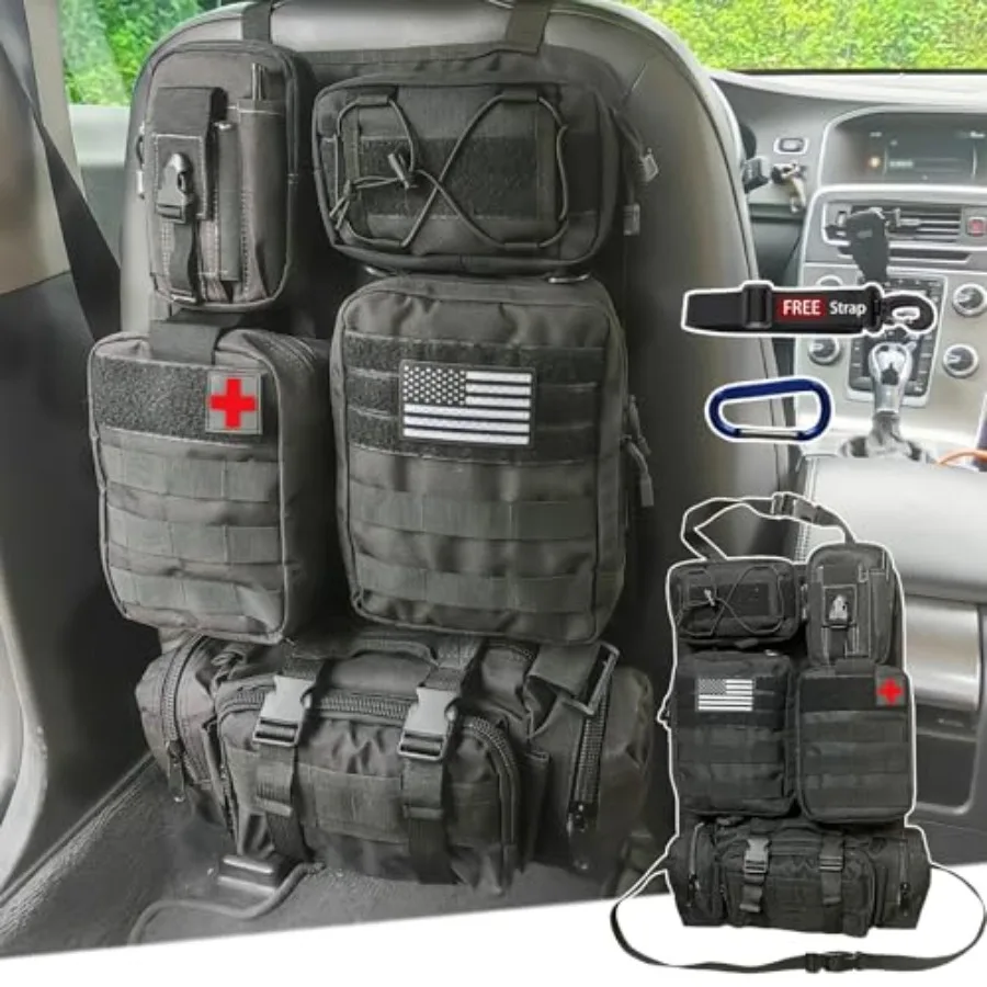 

Tactical Molle Car Seat Back Organizer Tactical Vehicle Panel with Detachable Molle Pouch for Car Truck Ford Jeep VehicleUS Pat
