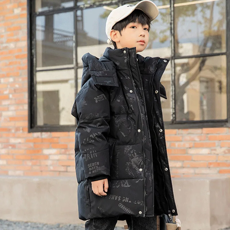 Boys Coat Jacket Cotton Outerwear Windbreak 2023 Fashion Thicken Velvet Winter Warm High Quality Children\'s Clothing