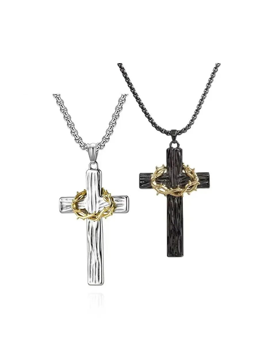 Collier couronne d'épine croix chaîne serpent pendentifs hip hop colliers pour homme femme bijoux de déclaration de mode