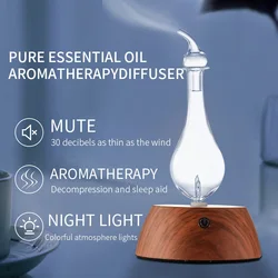 Difusor de aromaterapia com óleo essencial puro mini, máquina umidificadora nebulizadora, luz noturna colorida, aroma, 100-240V, 50ml