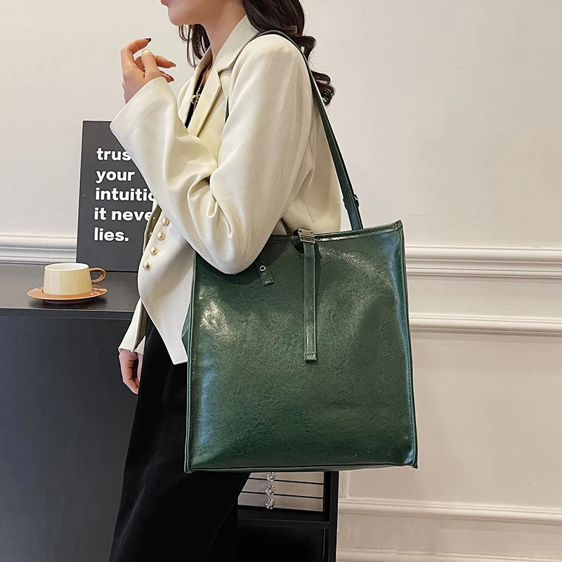 Zipper New Tote Bags Solid Women\'s Bags on Sale 2024 High Quality PU Handbag Sewing Thread Shoulder Bags Bolsas Feminina