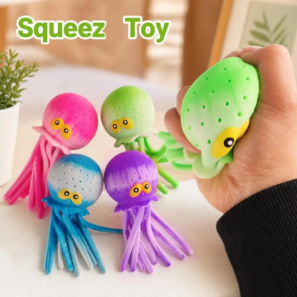 Squishy Squeeze Water Octopus Stress Relief Toy Bathing Playing With Water Shower Decoration Summer Swimming Gifts For Children