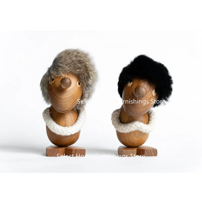 Suitable for Optimists and Pessimists, Ornamental Puppet Creative Office Wooden Doll Gifts