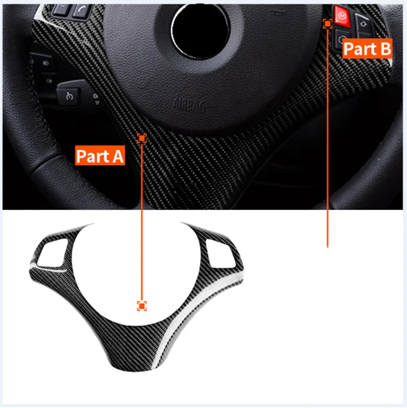 

Real Carbon Fiber Car Steering Wheel Cover For BMW 1 3 series E87 E82 E88 E90 E92 E93 LCI