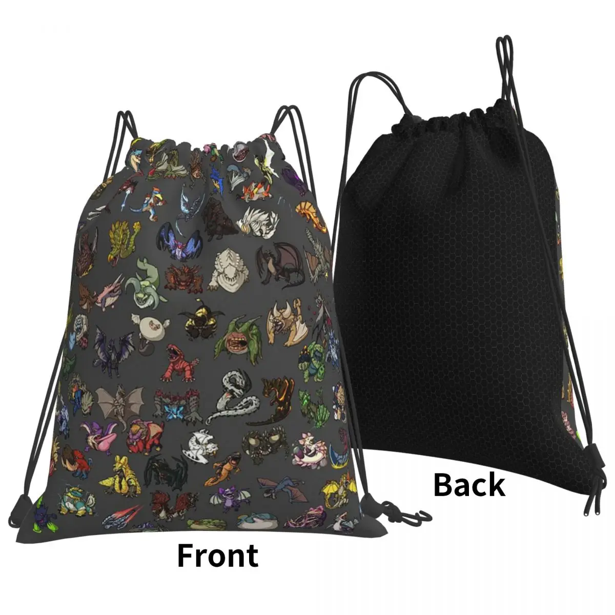 Monster Hunter Backpacks Portable Drawstring Bags Shoes Bag Book Bags for Travel School