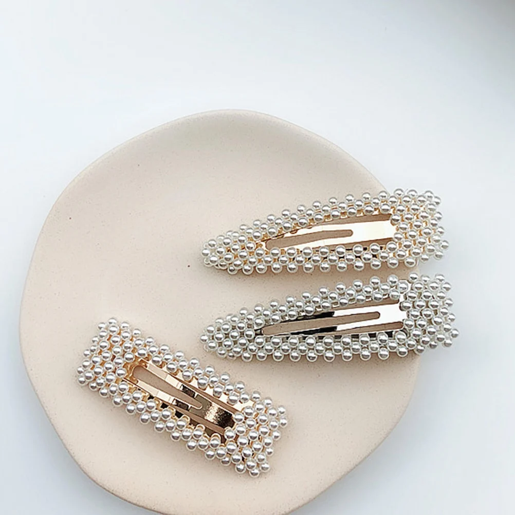 

4pcs Pearl Hair Clips for Women Girls Simple Barrettes Styling Accessories Elegant Hair Holders Hairpins
