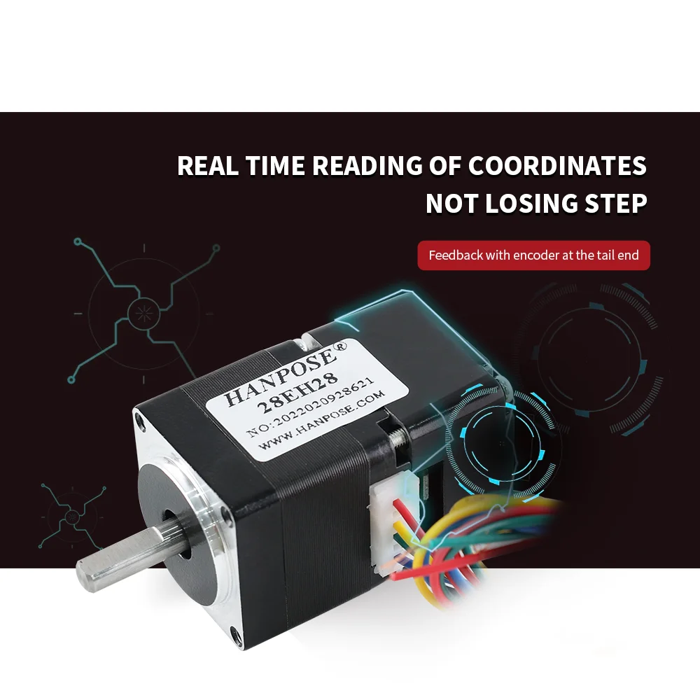 closed-loop stepper motor NEMA8 28EH28+CL57 drive 0.8A 2.5V real-time coordinate reading, no step loss, stable operation