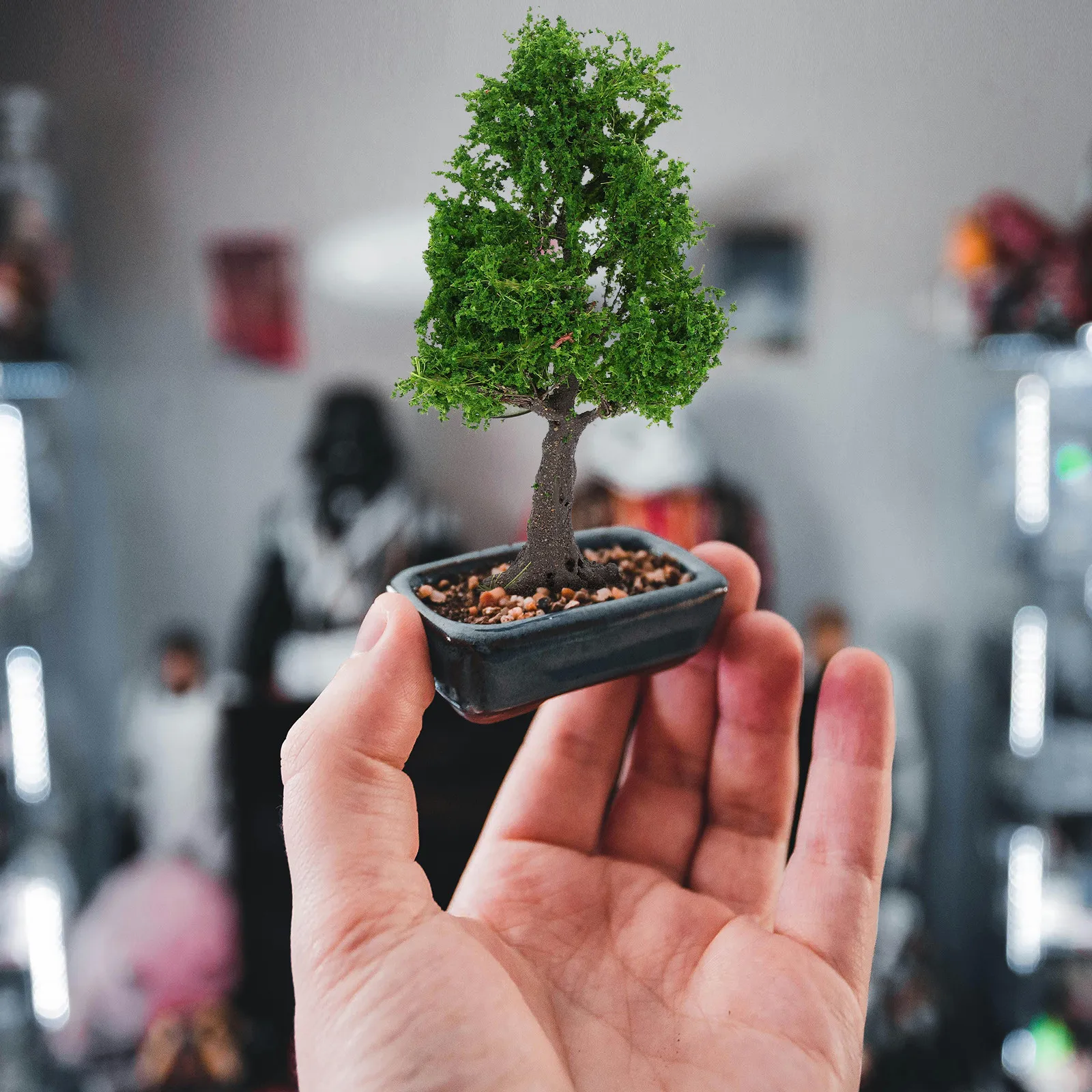 Miniature Landscape Tree Scenery Realistic Fairy Garden Decoration Diorama Railway Train Sand Table Landscape Ornament