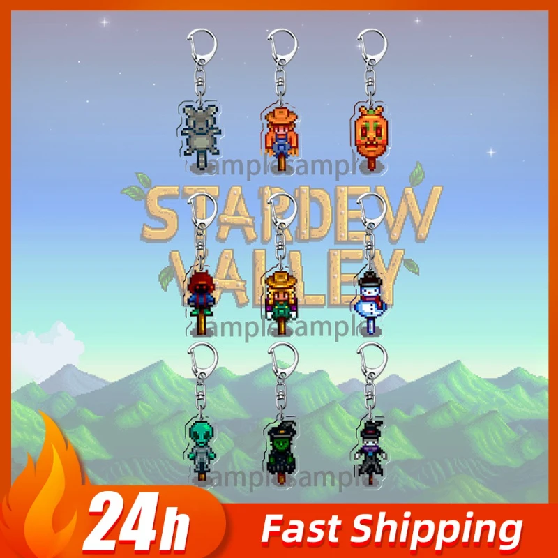 

Stardew Valley Keychains Pixel style npc Characters Acrylic Pendants Popular Game Peripherals Backpack Decorations Gamer Gifts