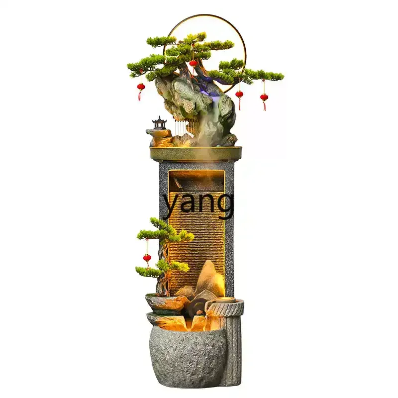 

Yjq rockery flowing water ornament feng shui wheel lucky living room office humidifier alpine fountain landing