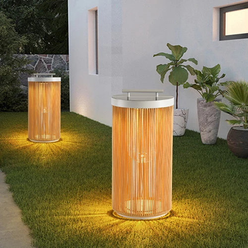 Le jardin extérieur solaire allume la lampe tissée moderne imperméable de pelouse pour le Patio de Villa