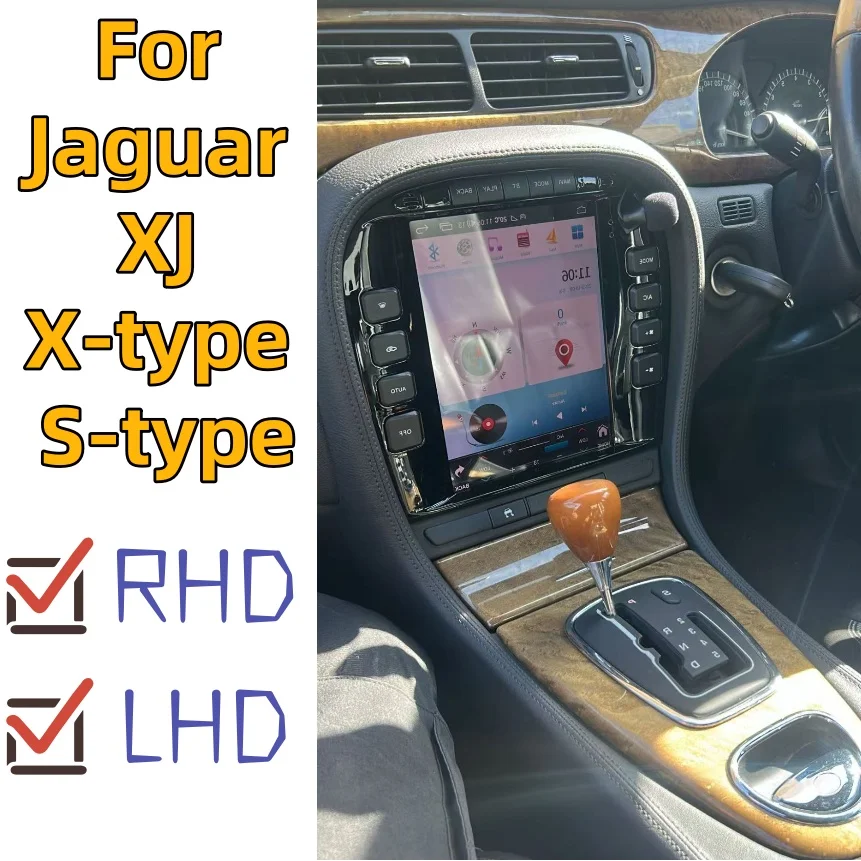 A For Jaguar XJ X-TYPE S-TYPE 2004-2008 Android 13 14 8G256G Multimedia DVD Player Carplay GPS Navigation Touch Screen Car Radio