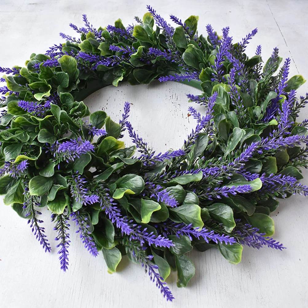 

Lavender Wreath Garland Decor Hanging Decorations Wedding Photo Prop Grass Ring