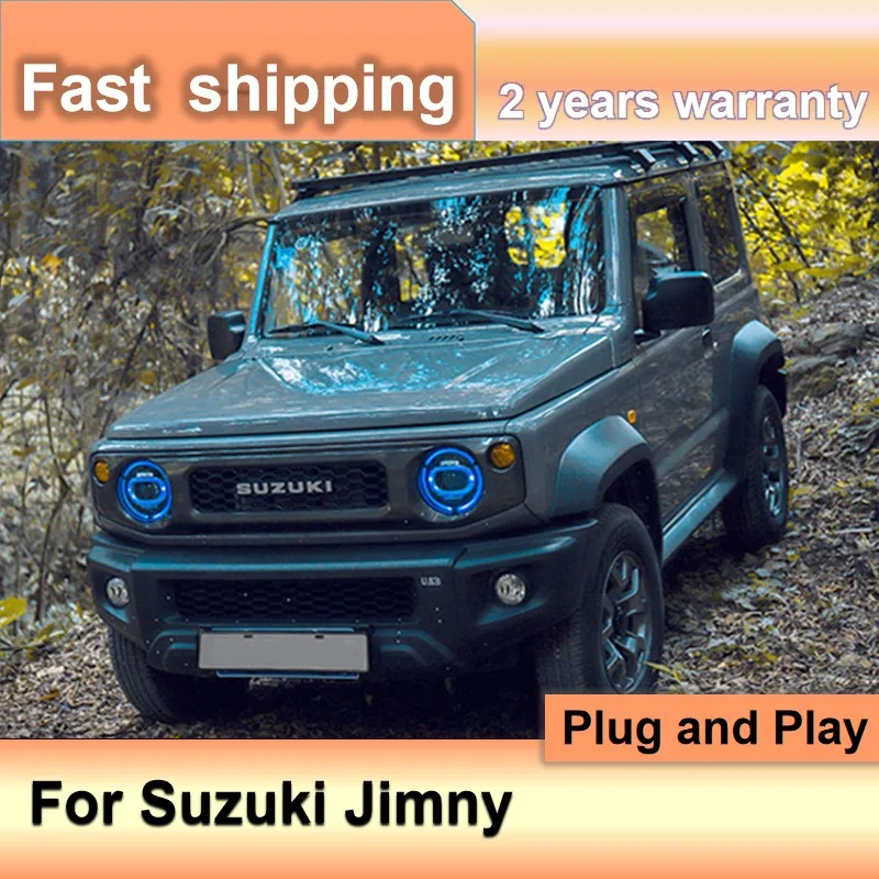 اكسسوارات السيارات لسوزوكي جيمي المصباح 2018-2020 جيمي رئيس ضوء DRL بدوره إشارة منخفضة عالية شعاع العارض عدسة