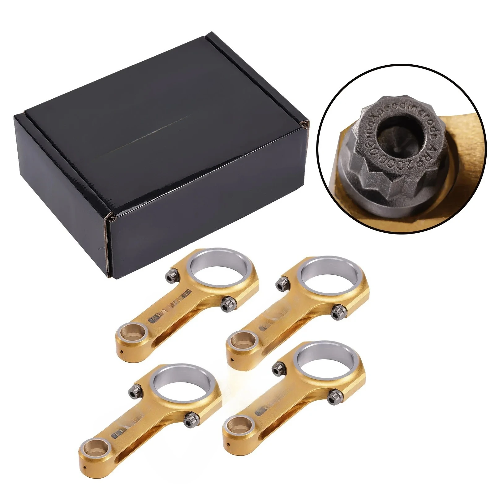 

Titanized Forged Connecting Rods ARP 2000 Bolt For Porsche 912 356 1.6 5.354" 136mm