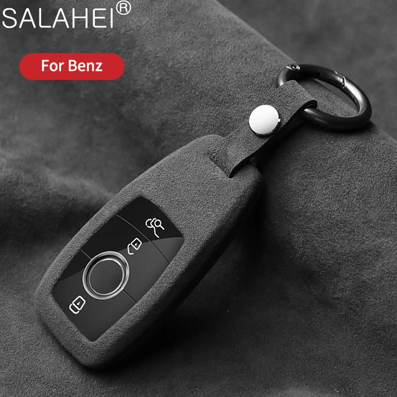 

Suede Car Key Case Cover Shell Holder For Mercedes Benz A C E S G Class GLC CLE CLA GLB GLS W177 W205 W222 X167 AMG Accessories