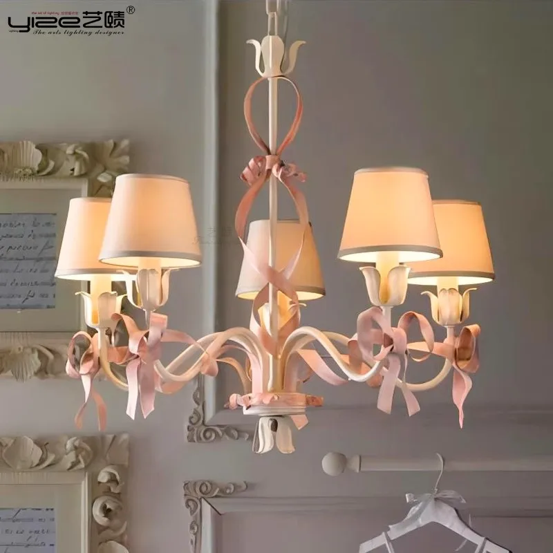 Modern Princess Room Pendant Lights Pink Bow Pendant Lights Kids Room Lights Girls Room Bedroom Clothing Store Pendant Lamp