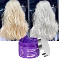 Mascarilla para el cabello púrpura de queratina, Color gris, fijación del cabello, blanqueador amarillo para cubierta de reparación de cabello, cabello rubio gris, alisador de cabello 100g