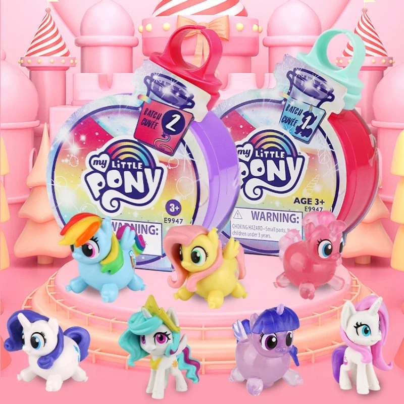 Hasbro My Little Pony Capsule Toys Purple Princess Q Edition Doll Ornament Magic Bottle Searching Packaging Children\'s Gifts